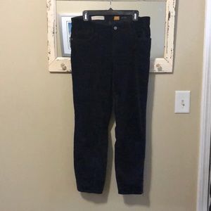 Navy corduroy ankle pants